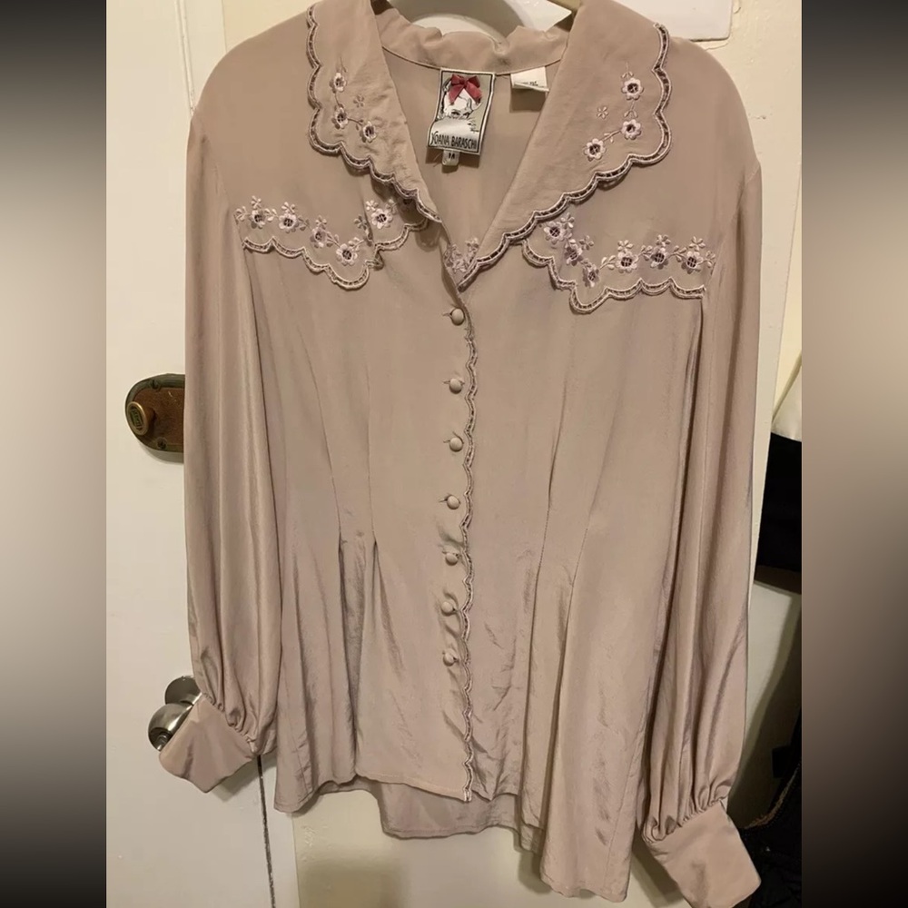 Yoana Baraschi - 100% Silk Button Down Blouse - size M